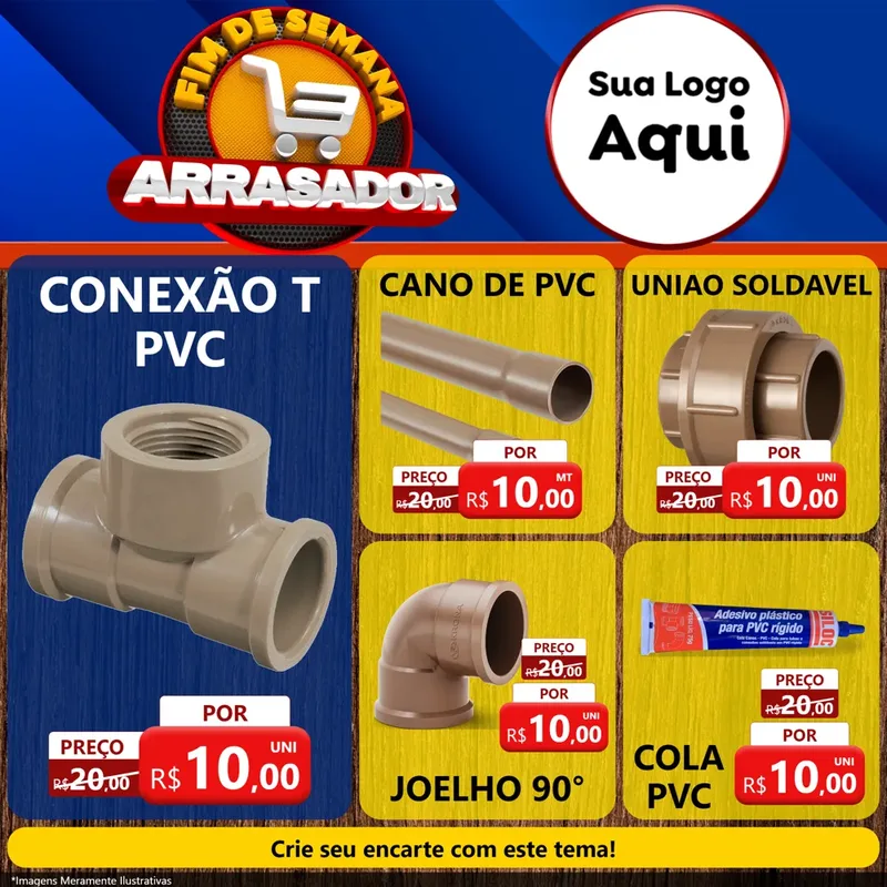 Modelo de Rede Social para Feed Facebook com o tema Fim De Semana Arrasador para Tubos e conexões