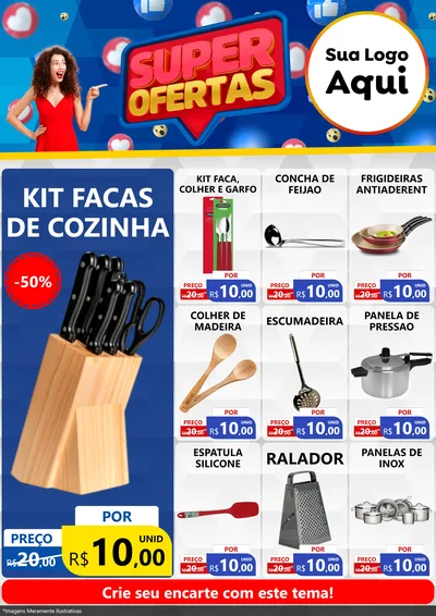 Modelo de Encarte para Encarte A4 Vertical com o tema Super Ofertas para Utilidades Domésticas