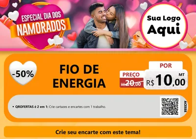 Modelo de Cartaz para Cartaz A4 Horizontal com o tema Especial Dia dos Namorados para Materiais Elétricos