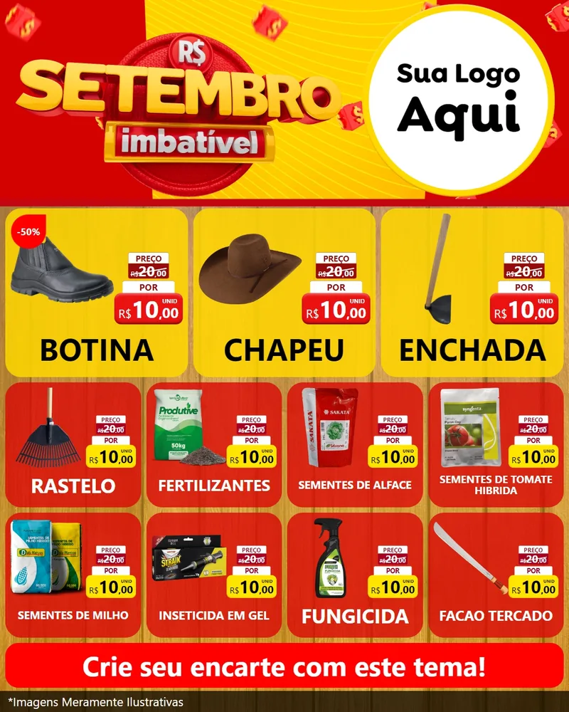 Modelo de Rede Social para Feed Instagram com o tema Setembro Imbatível para Agropecuária