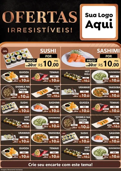 Modelo de Encarte para Encarte A4 Vertical com o tema Ofertas Irresistíveis! para Comida japonesa