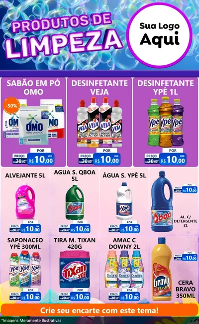 Modelo de Encarte para Encarte Grande com o tema Produtos de Limpeza para Produtos de Limpeza