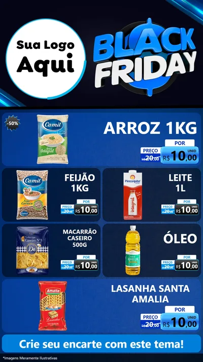 Modelo de TV para TV Vertical com o tema Black Friday para Supermercado