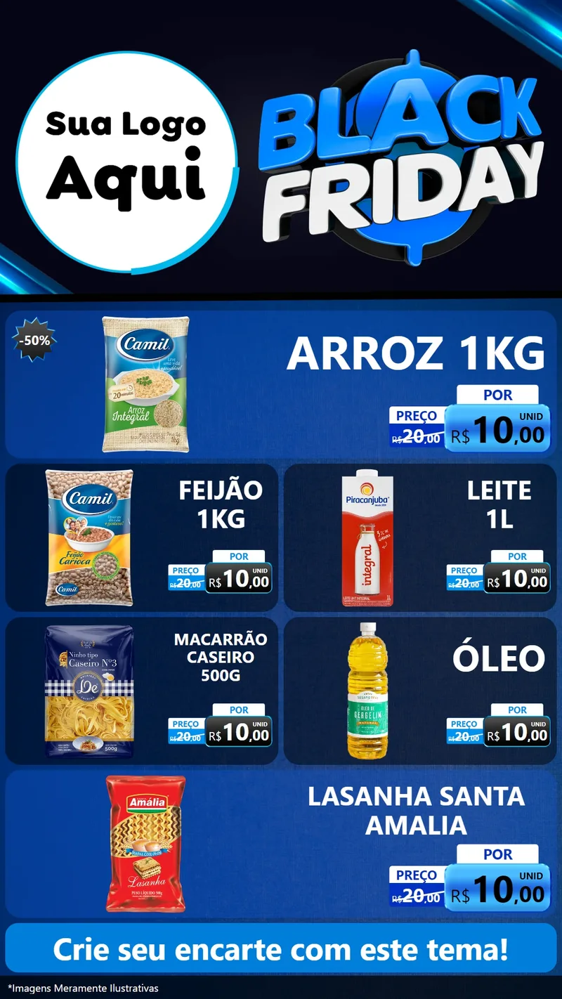 Modelo de TV para TV Vertical com o tema Black Friday para Supermercado