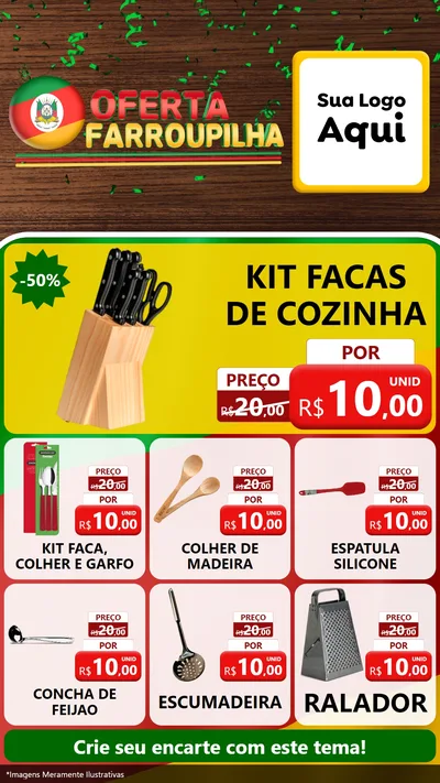 Modelo de Rede Social para Stories com o tema Oferta Farroupilha para Utilidades Domésticas