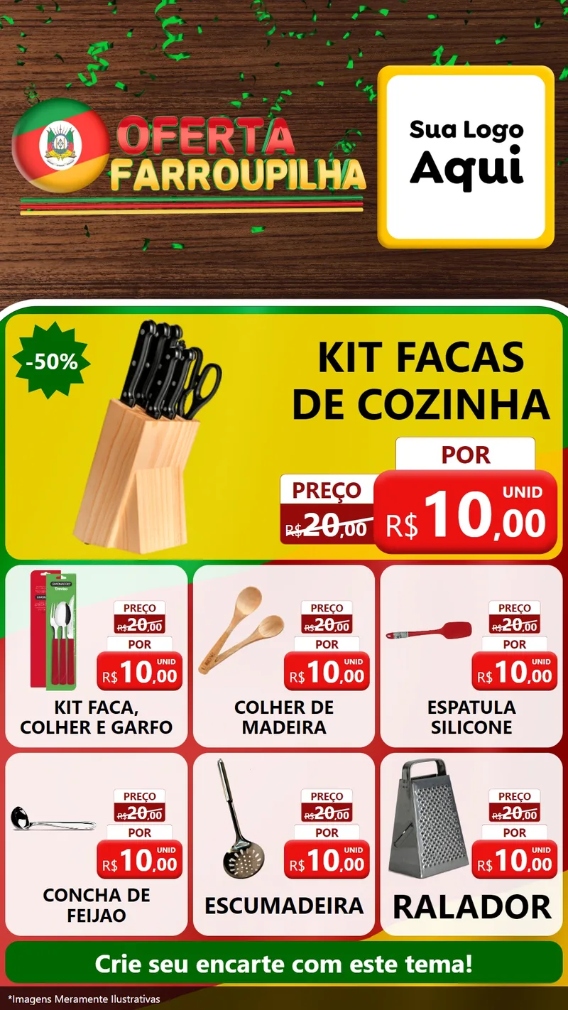 Modelo de Rede Social para Stories com o tema Oferta Farroupilha para Utilidades Domésticas