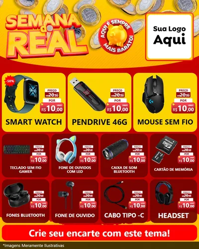 Modelo de Rede Social para Feed Instagram com o tema Semana do Real para Informática