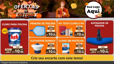 Modelo de TV para TV Horizontal com o tema Ofertas de Outono para Produtos para Piscina