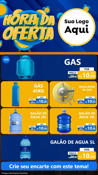 Modelo de TV para TV Vertical com o tema Hora da Oferta para Água e gás