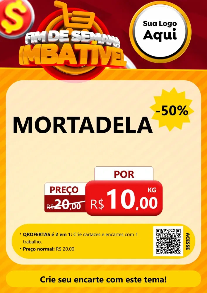 Modelo de Cartaz para Cartaz A4 Vertical com o tema Fim de Semana Imbatível para Frios e Laticínios
