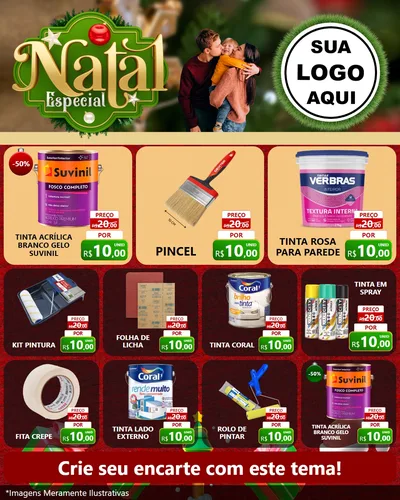Modelo de Rede Social para Feed Instagram com o tema Natal Especial para Tintas e Ferramentas