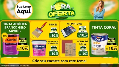 Modelo de TV para TV Horizontal com o tema Hora da Oferta para Tintas e Ferramentas