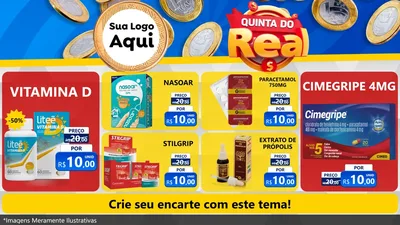 Modelo de TV para TV Horizontal com o tema Quinta do Real para Farmácia