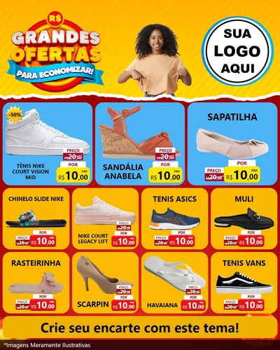 Modelo de Rede Social para Feed Instagram com o tema Grandes Ofertas Para Economizar! para Calçados