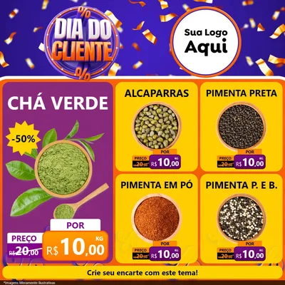 Modelo de Rede Social para Feed Facebook com o tema Dia do Cliente para Produtos Naturais