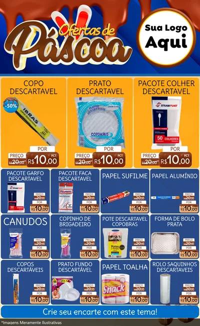 Modelo de Encarte para Encarte Grande com o tema Ofertas de Páscoa para Embalagens