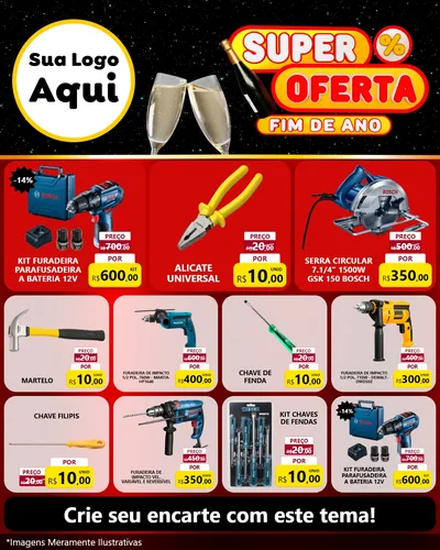 Modelo de Rede Social para Feed Instagram com o tema Super Oferta Fim de Ano para Maquinas e Ferramentas