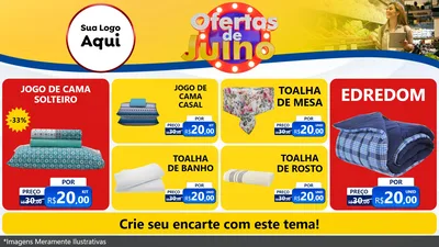 Modelo de TV para TV Horizontal com o tema Ofertas de Julho para Cama, Mesa e Banho
