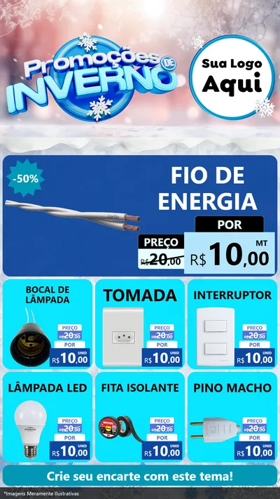 Modelo de Rede Social para Stories com o tema Promoções de Inverno para Materiais Elétricos