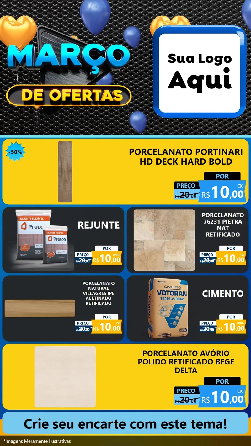 Modelo de TV para TV Vertical com o tema Março de Ofertas para Pisos e revestimentos