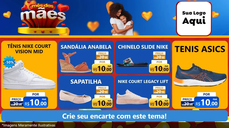 Modelo de TV para TV Horizontal com o tema Mês das Mães para Calçados