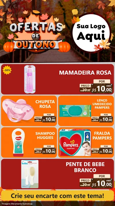 Modelo de TV para TV Vertical com o tema Ofertas de Outono para Bebês