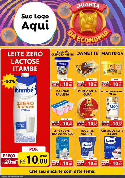 Modelo de Encarte para Encarte A4 Vertical com o tema Quarta da Economia para Frios e Laticínios
