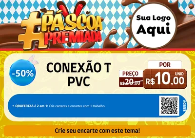 Modelo de Cartaz para Cartaz A4 Horizontal com o tema Páscoa Premiada para Tubos e conexões
