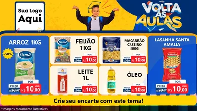 Modelo de TV para TV Horizontal com o tema Volta Às Aulas para Supermercado