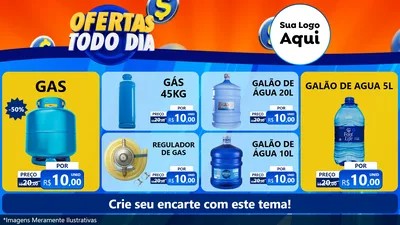 Modelo de TV para TV Horizontal com o tema Ofertas Todo Dia para Água e gás