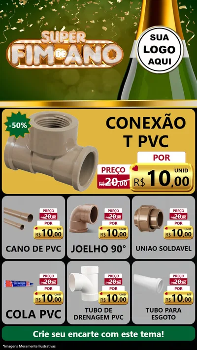 Modelo de Rede Social para Stories com o tema Super Fim de Ano para Tubos e conexões