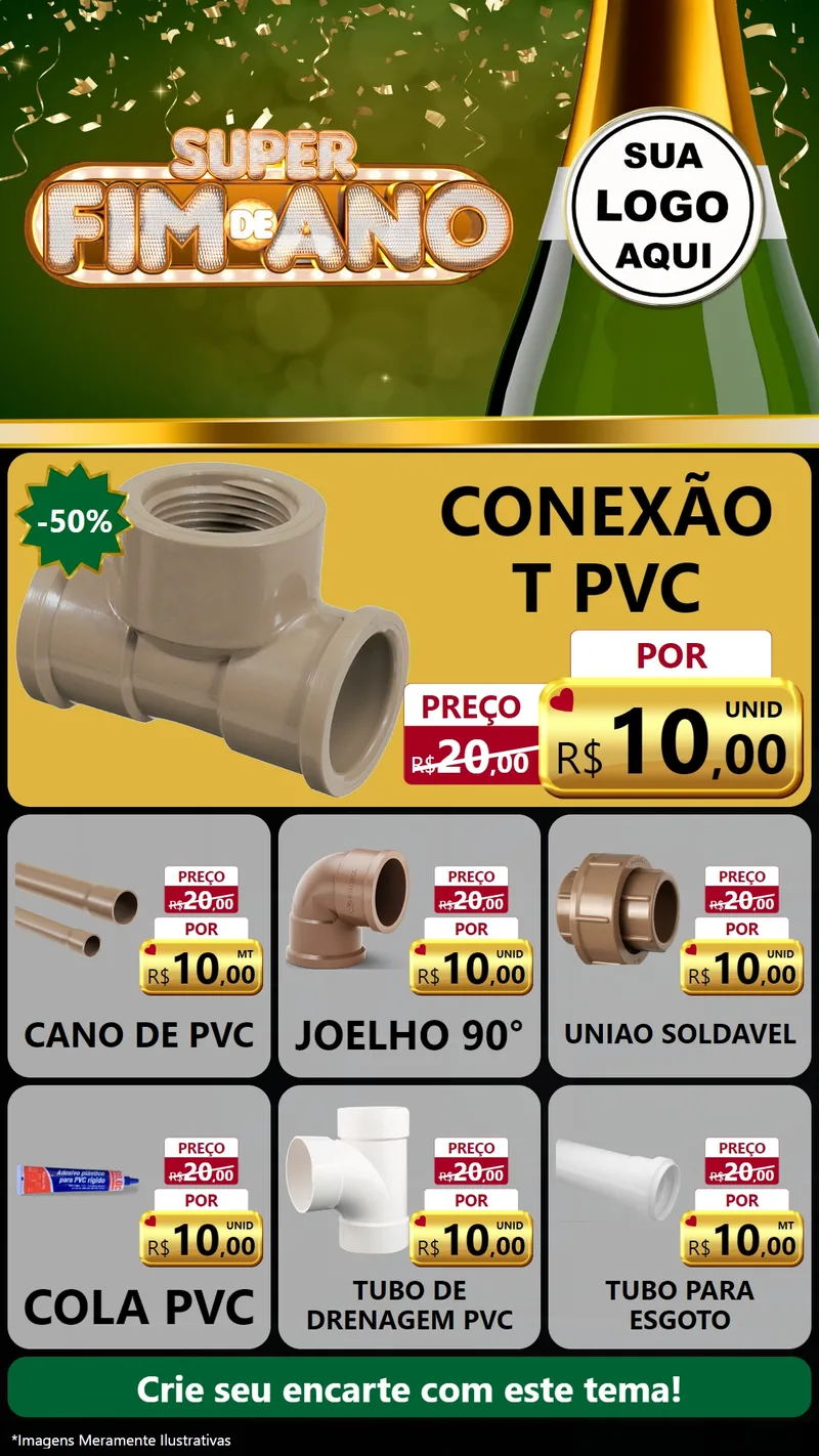 Modelo de Rede Social para Stories com o tema Super Fim de Ano para Tubos e conexões