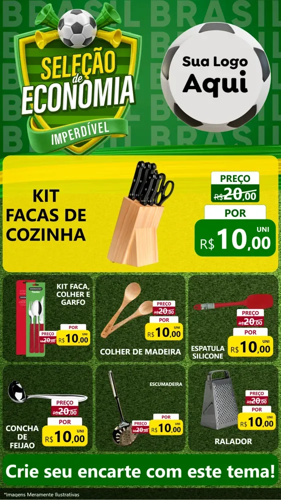 Modelo de Rede Social para Stories com o tema Seleção de Economia - Copa para Utilidades Domésticas