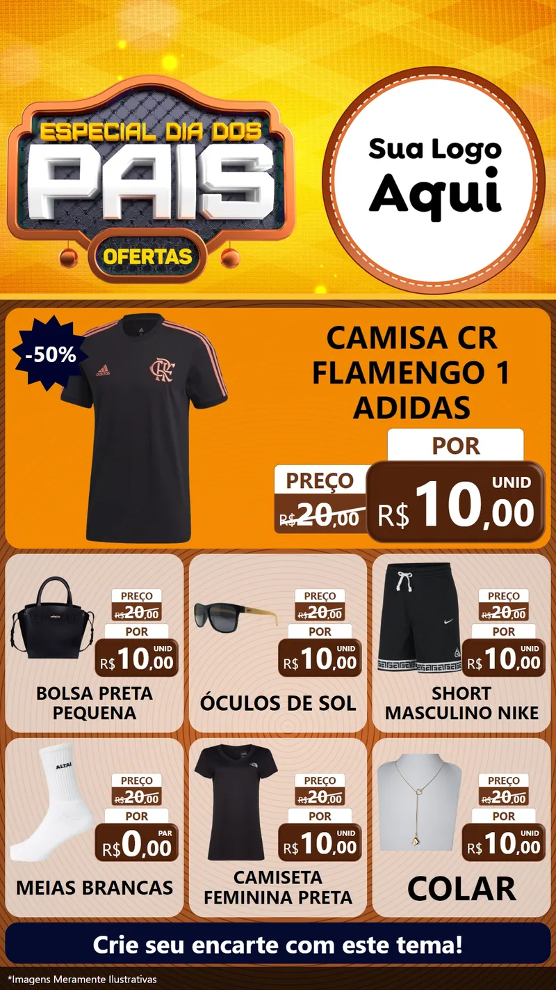 Modelo de Rede Social para Stories com o tema Especial Dia dos Pais para Roupas e acessórios