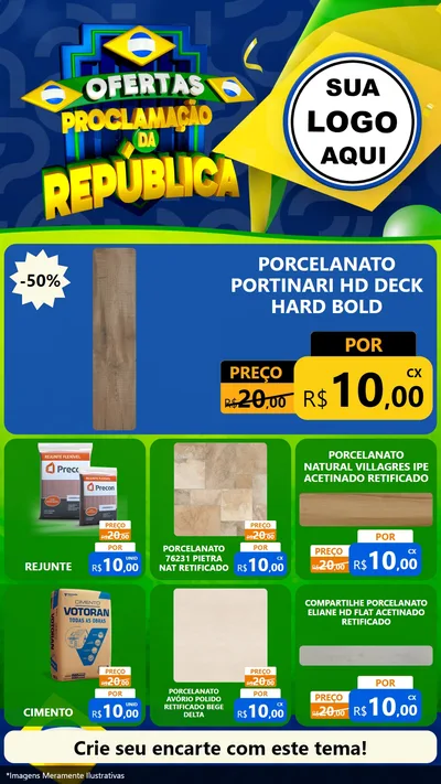 Modelo de Rede Social para Stories com o tema Ofertas Proclamação da República para Pisos e revestimentos