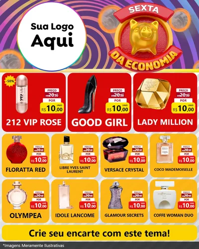 Modelo de Rede Social para Feed Instagram com o tema Sexta da Economia para Perfumes