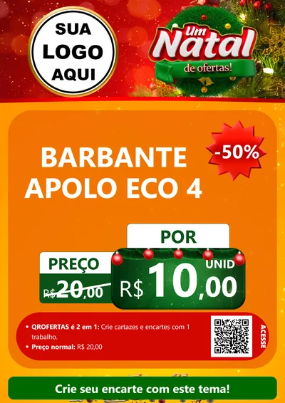 Modelo de Cartaz para Cartaz A4 Vertical com o tema Um Natal de Ofertas para Armarinho e Aviamentos