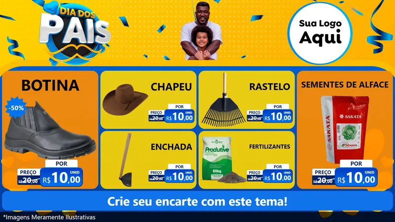 Modelo de TV para TV Horizontal com o tema Dia dos Pais para Agropecuária