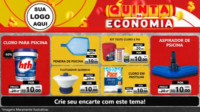 Modelo de TV para TV Horizontal com o tema Quinta da Economia para Produtos para Piscina