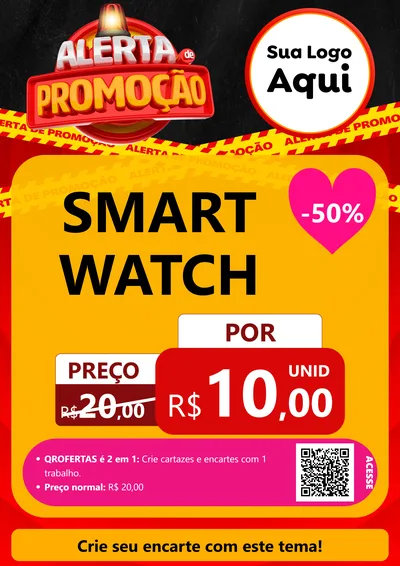 Modelo de Cartaz para Cartaz A4 Vertical com o tema Alerta de Promoção para Informática