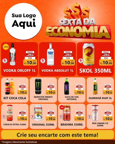 Modelo de Rede Social para Feed Instagram com o tema Sexta da Economia para Distribuidora de bebidas