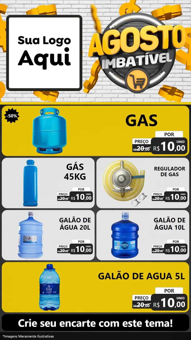 Modelo de TV para TV Vertical com o tema Agosto imbatível para Água e gás