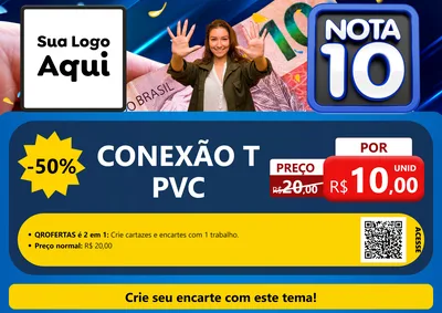 Modelo de Cartaz para Cartaz A4 Horizontal com o tema Nota 10 para Tubos e conexões