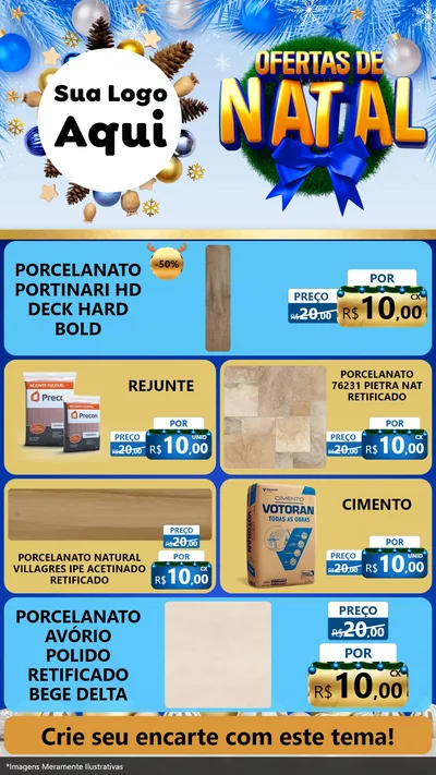 Modelo de TV para TV Vertical com o tema Ofertas de Natal para Pisos e revestimentos