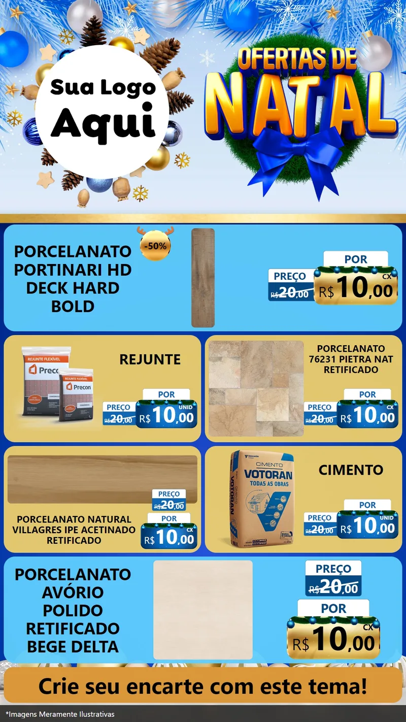 Modelo de TV para TV Vertical com o tema Ofertas de Natal para Pisos e revestimentos