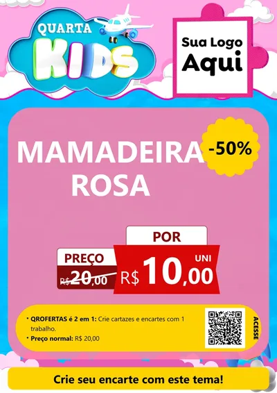Modelo de Cartaz para Cartaz A4 Vertical com o tema Quarta Kids para Bebês