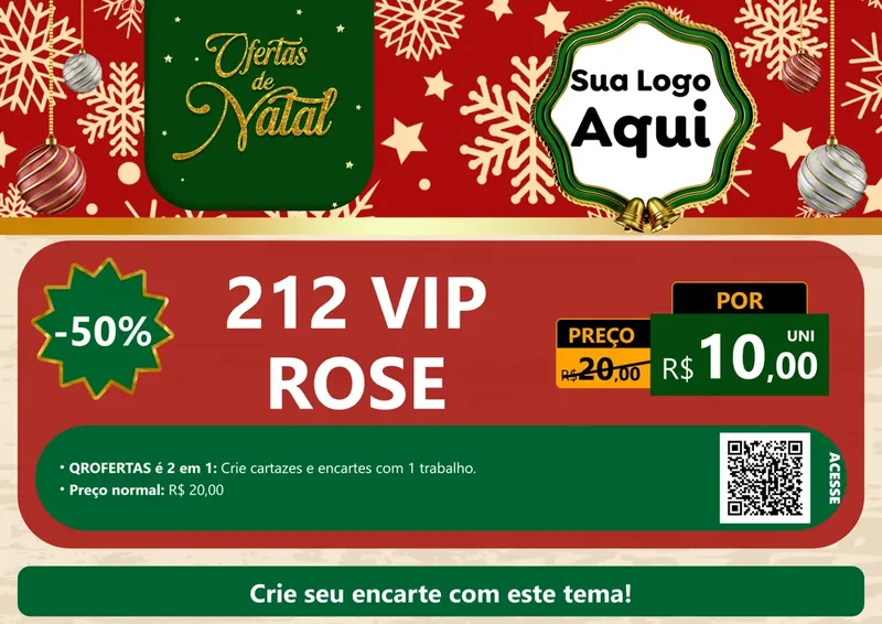 Modelo de Cartaz para Cartaz A4 Horizontal com o tema Natal de Ofertas para Perfumes