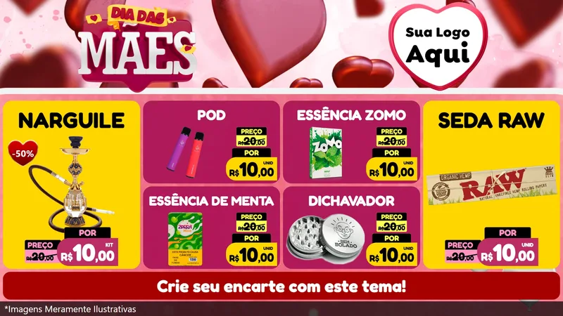 Modelo de TV para TV Horizontal com o tema Dia Das Mães para Tabacaria