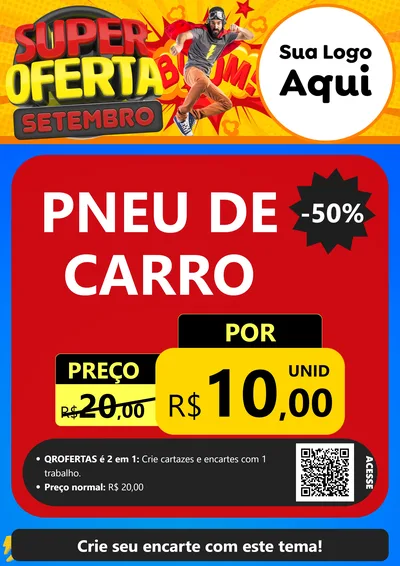 Modelo de Cartaz para Cartaz A4 Vertical com o tema Super Oferta Setembro para Auto peças