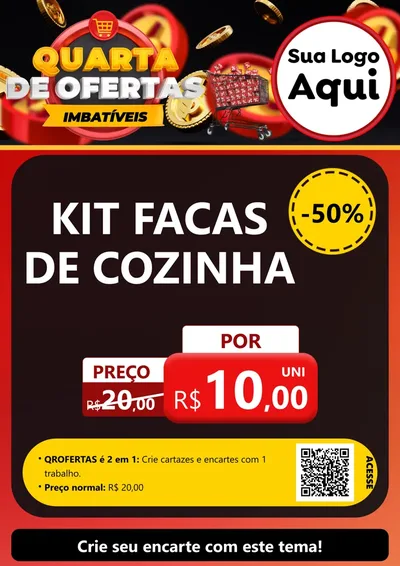Modelo de Cartaz para Cartaz A4 Vertical com o tema Quarta de Ofertas Imbatíveis para Utilidades Domésticas
